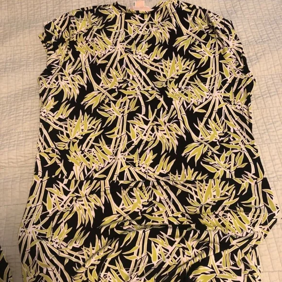 Michael Kors Bamboo Lime Green Black Dress Plus Size 18 18W - Picture 12 of 13